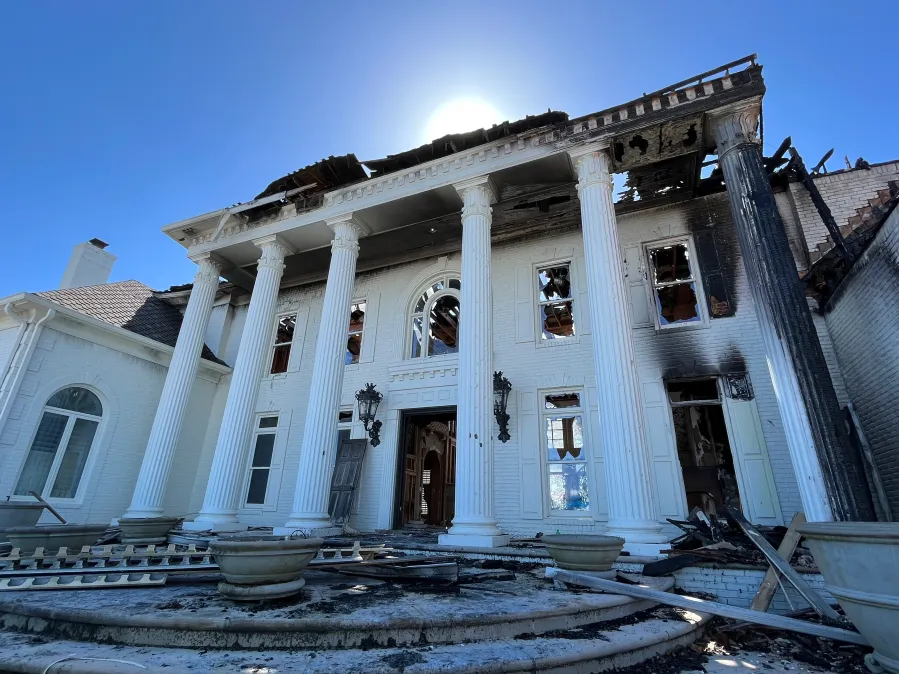 mansion burned down Beverly Hills