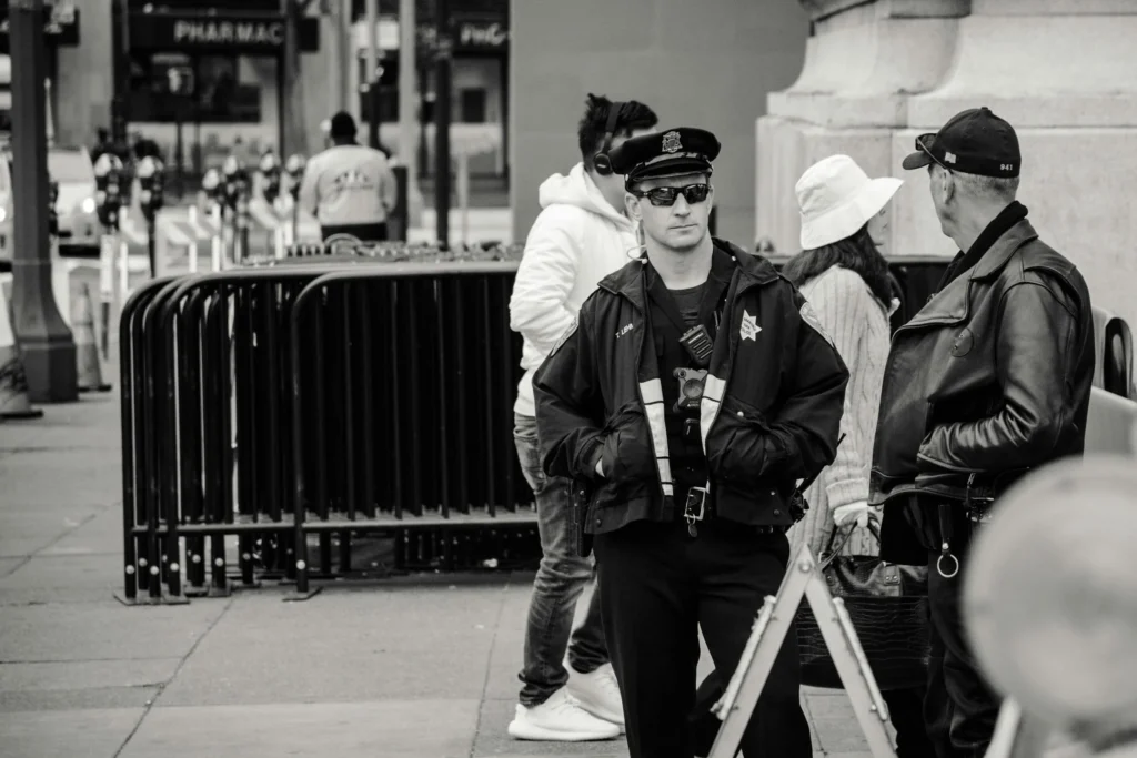Security guards managing a parking lot